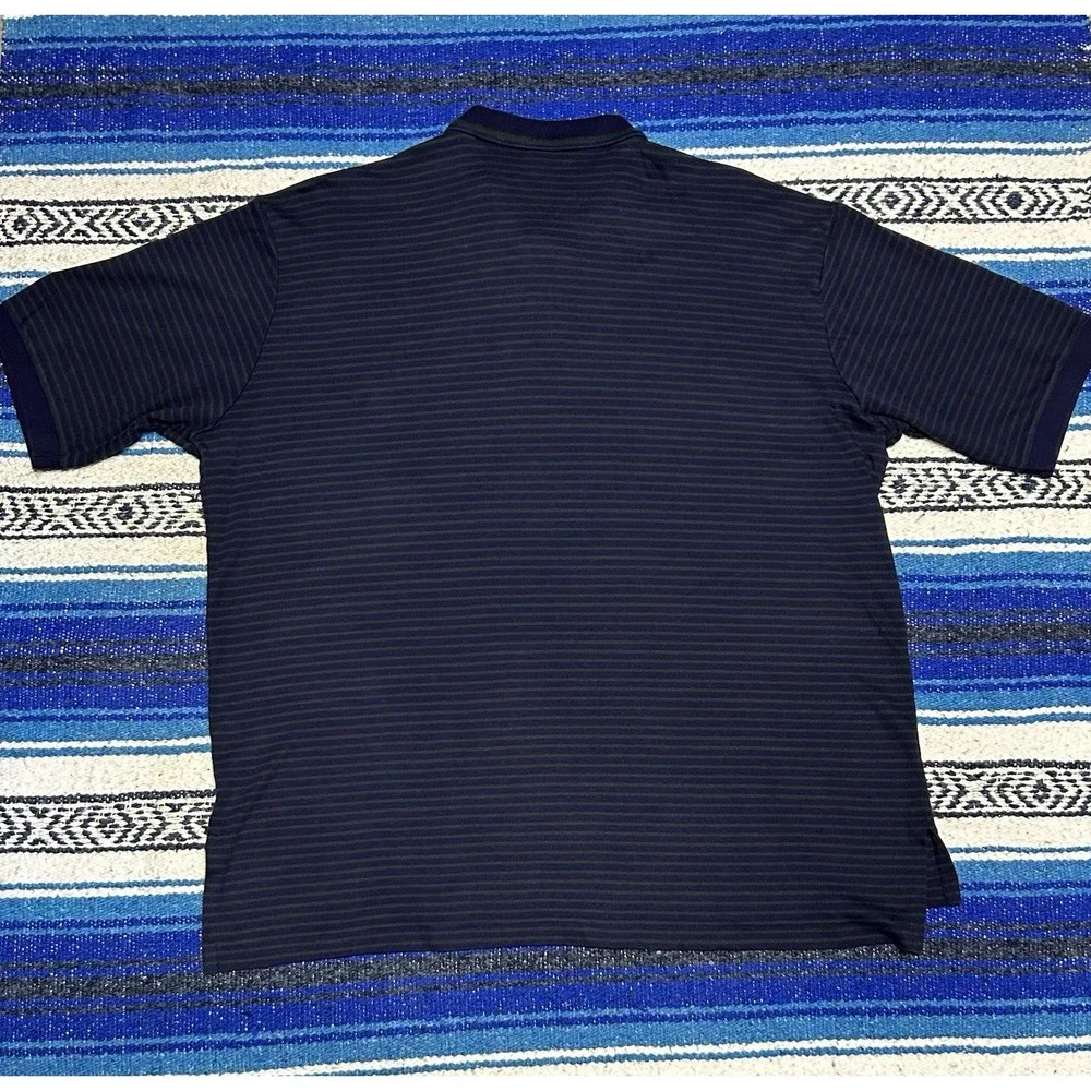 VTG Polo Golf Ralph Lauren Polo Shirt Mens 2XL Navy Green Stripe Embroidered